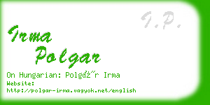 irma polgar business card